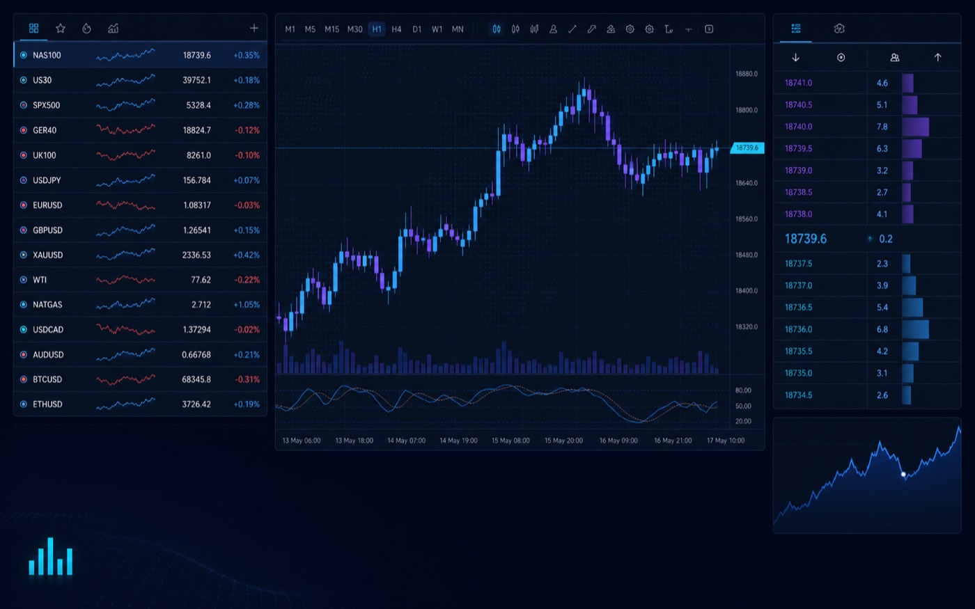 MetaTrader 5 trading workspace
